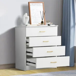 4 Drawer Wooden Dressers, White