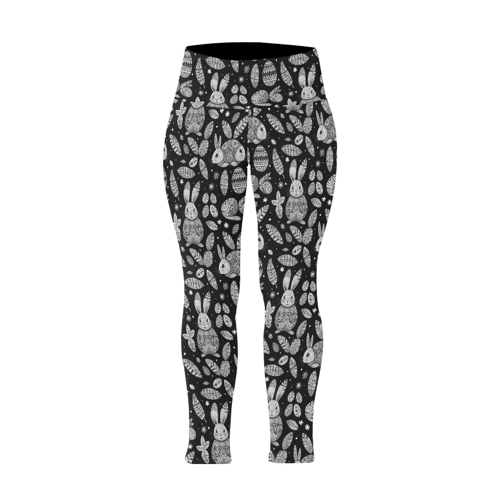 Abstract Bunny Women's Plus Size High Waited Leggings Women's High Waist Leggings(Plus Size)(ModelL45)