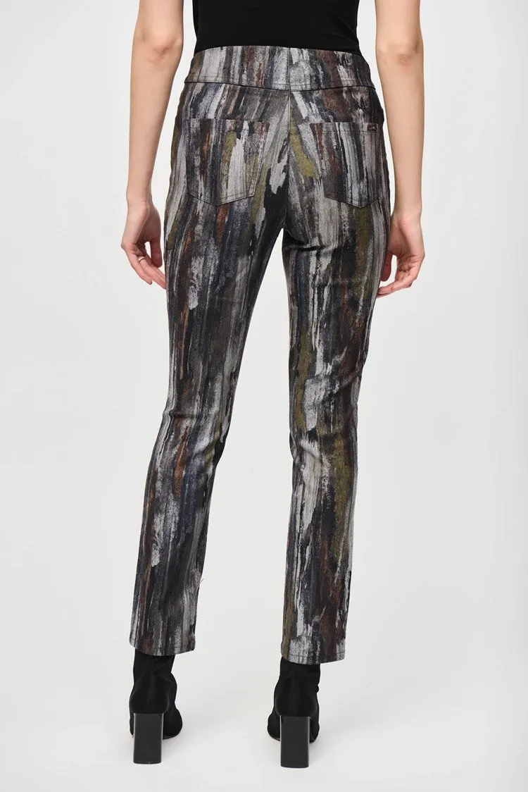 Abstract Print Classic Slim Denim Pants