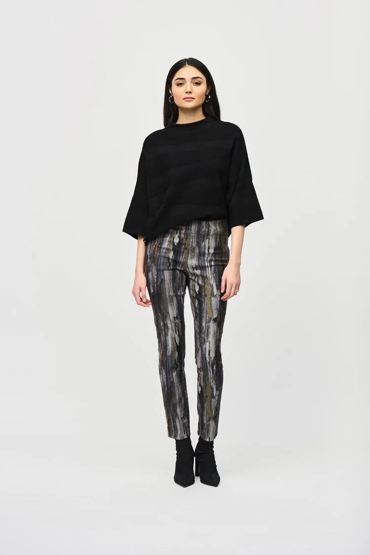 Abstract Print Classic Slim Denim Pants