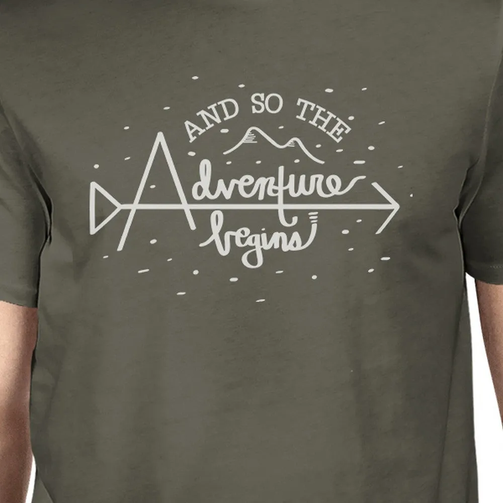 And So The Adventure Begins Mens Dark Grey Shirt