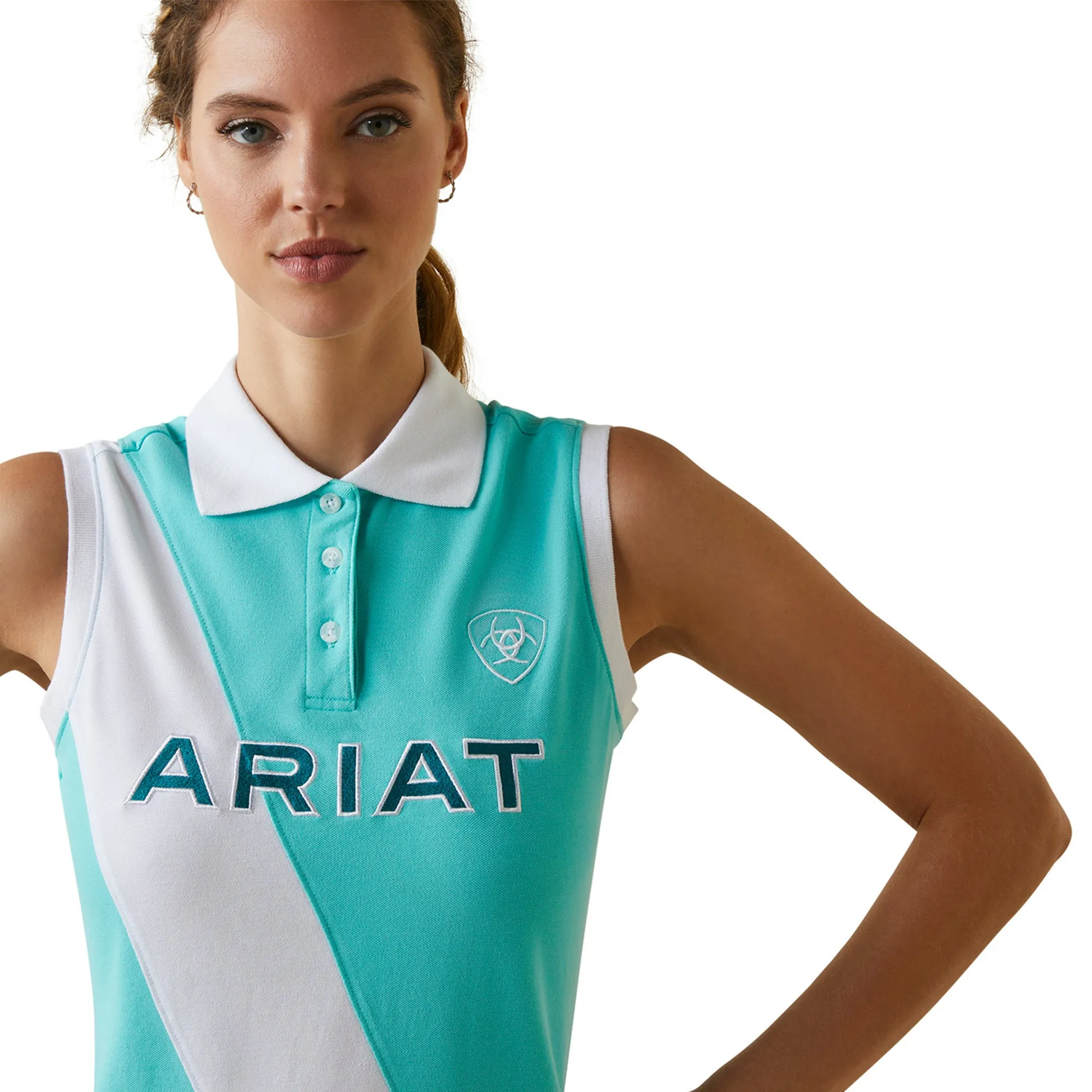 Ariat Ladies Taryn Sleeveless Polo - Pool Blue