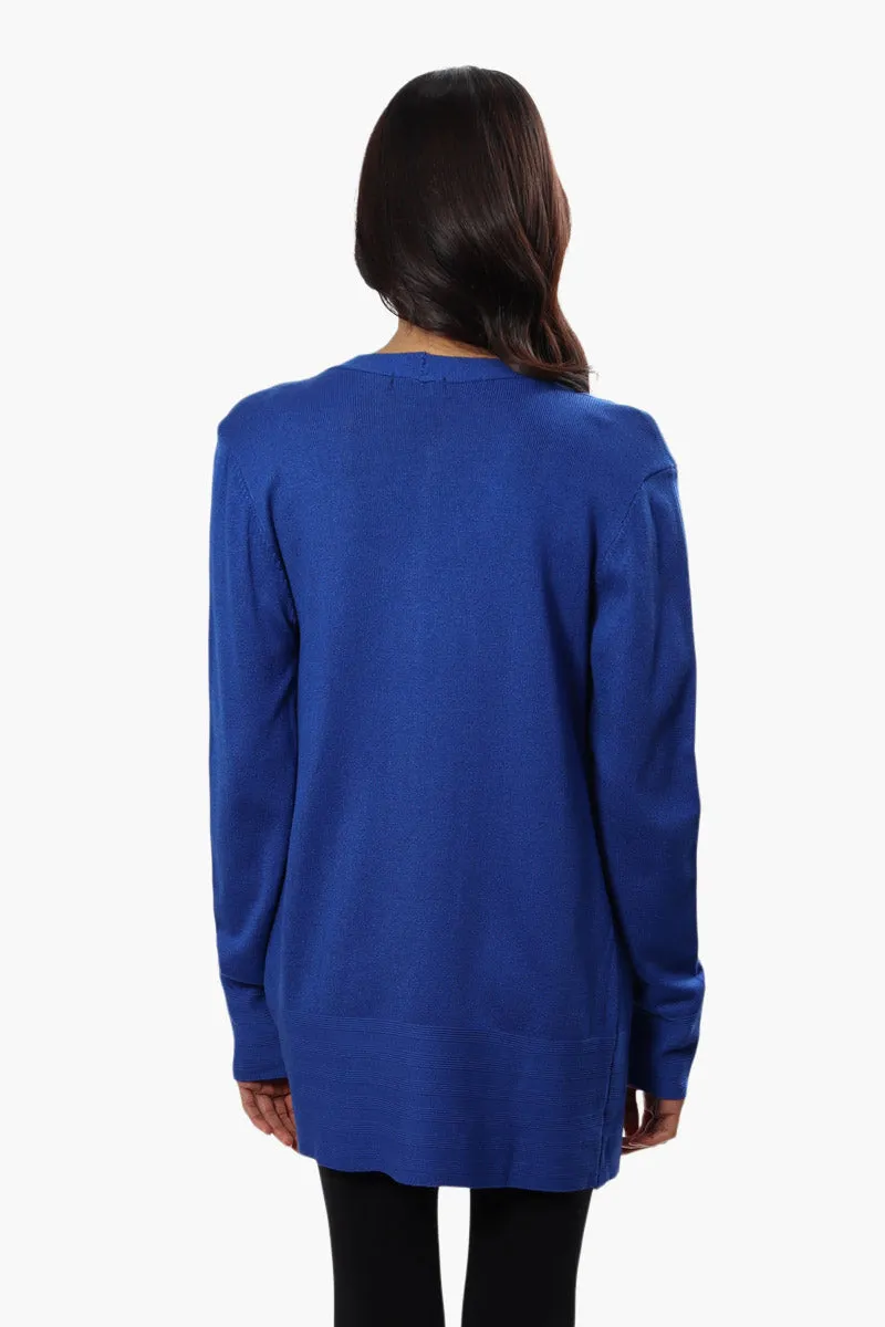 Beechers Brook Long Sleeve Open Front Cardigan - Blue