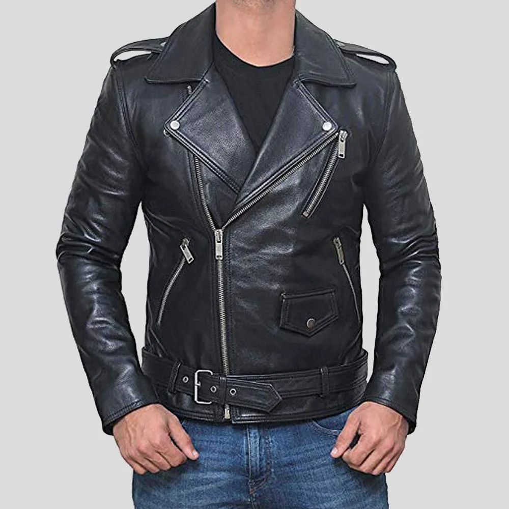 Black Biker Leather Jacket