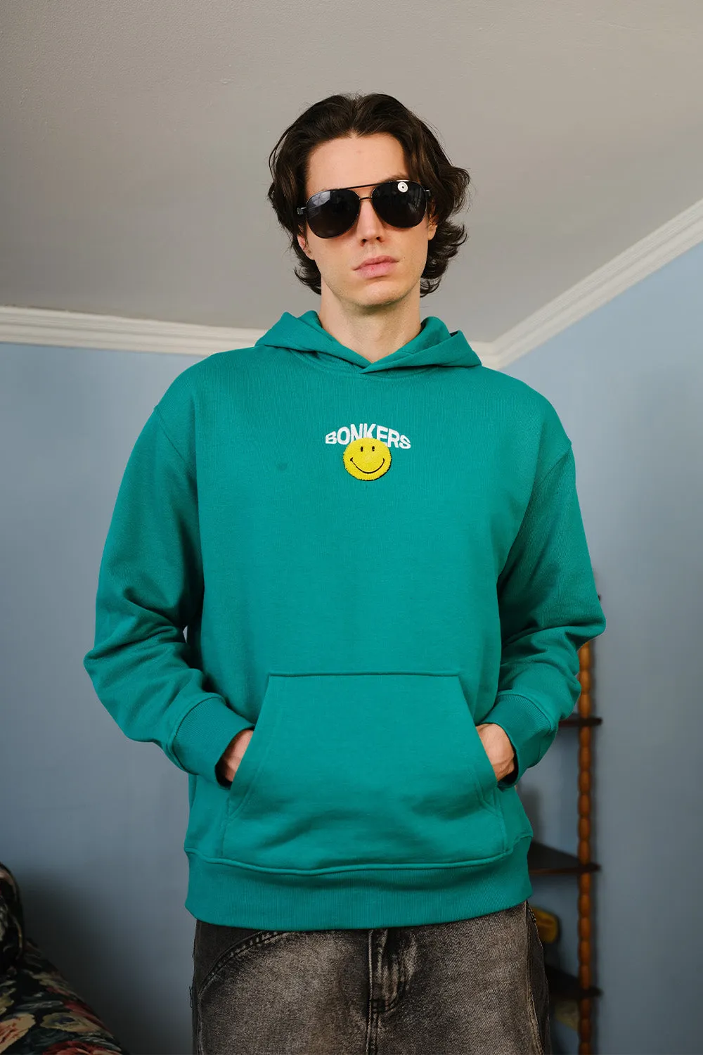 Bottle Green Smiley Originals Hoodie