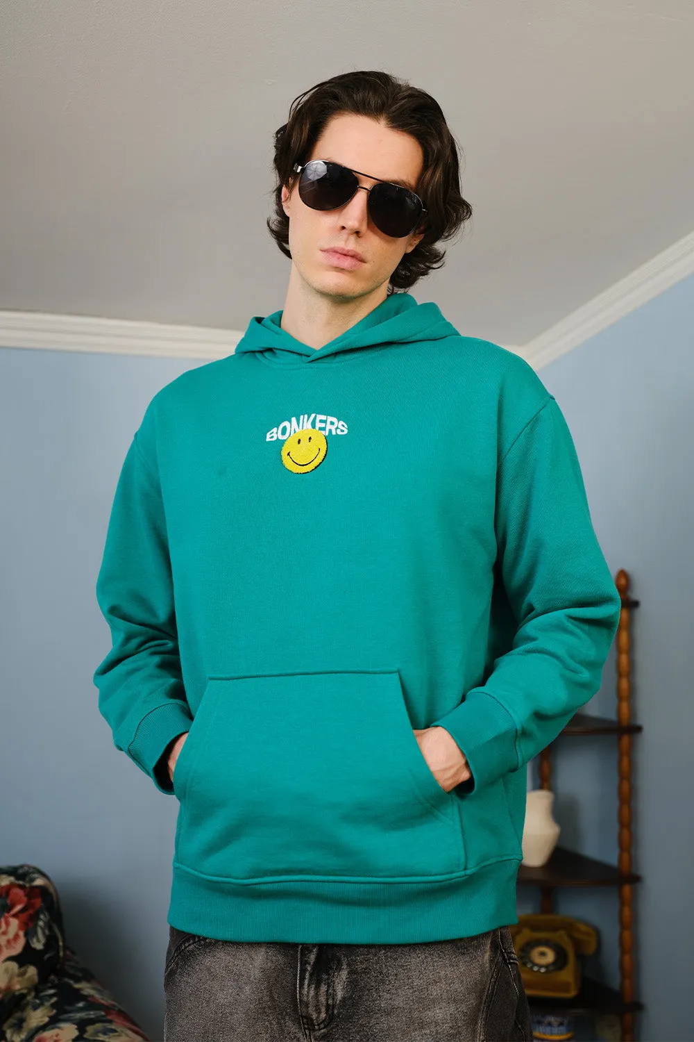 Bottle Green Smiley Originals Hoodie