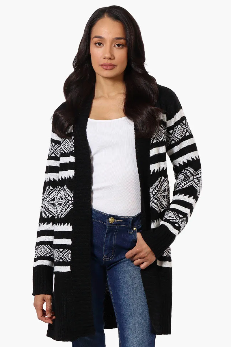 Canada Weather Gear Patterned Wrap Cardigan - Black