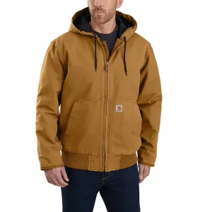 Carhartt Mens Loose Fit Washed Duck Work Jacket - 104050-BRN