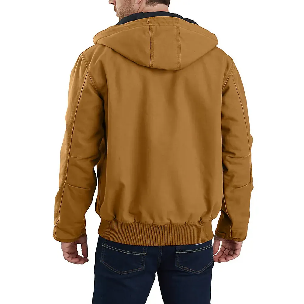 Carhartt Mens Loose Fit Washed Duck Work Jacket - 104050-BRN