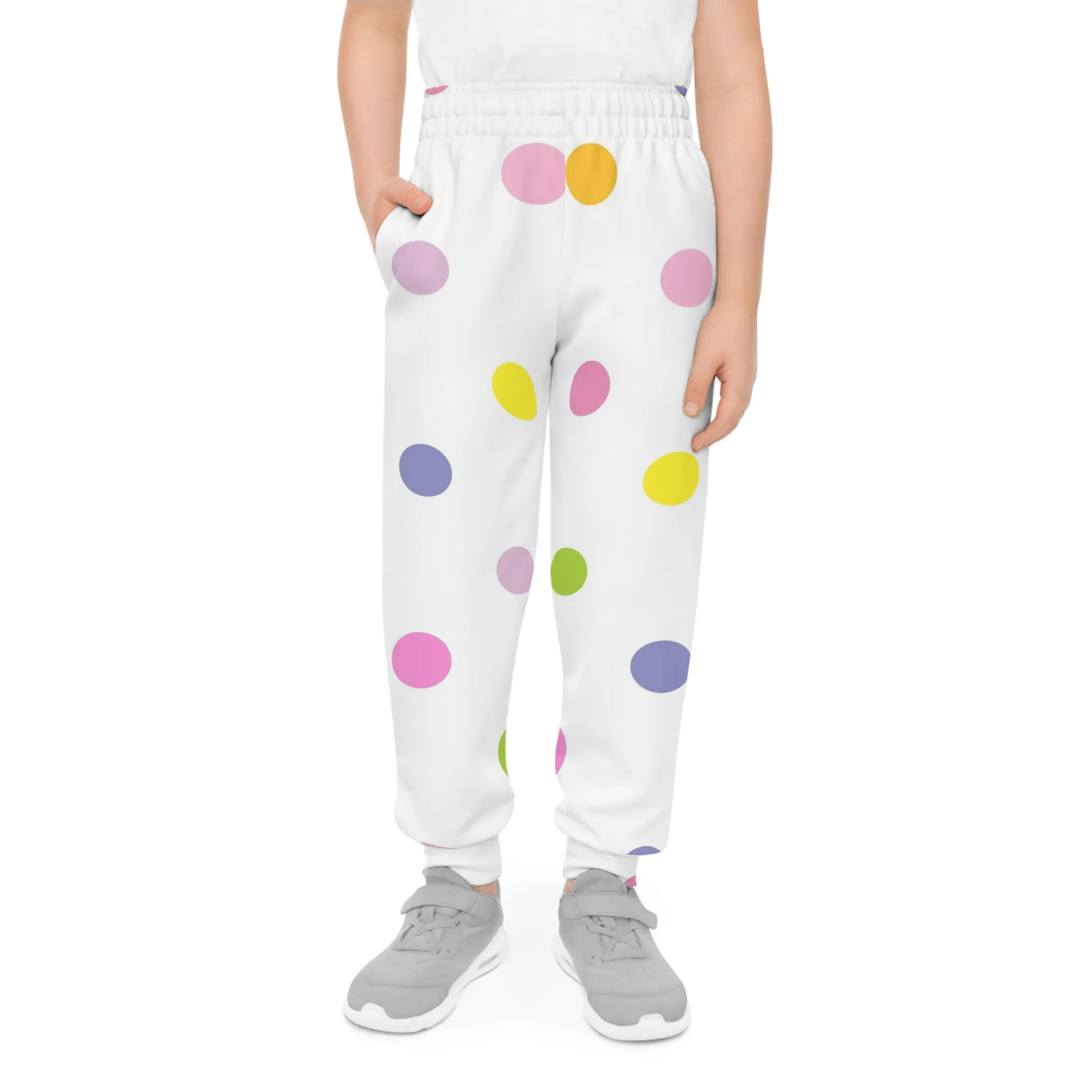 Colorful Polka Dot Youth Joggers - Fun & Comfortable Activewear for Kids