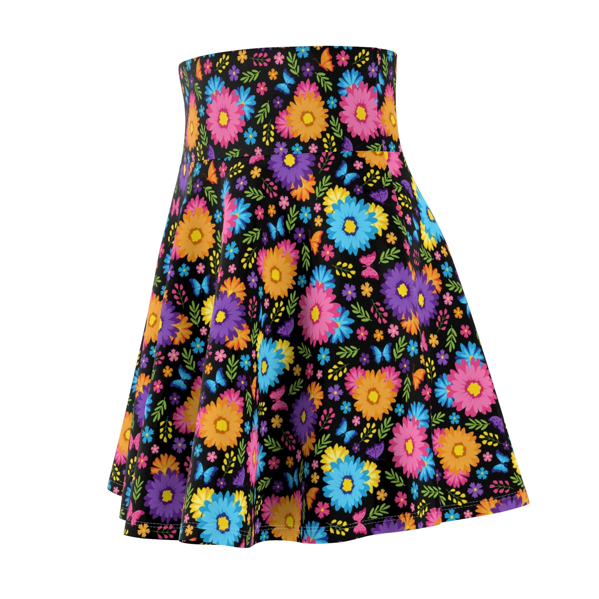 Colorful Spring Flowers Women's Skater Skirt