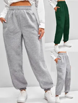 Comfortable High Waist Sweatpants for Women  Stretchy and Soft Everyday Pants with Elastic Waistband