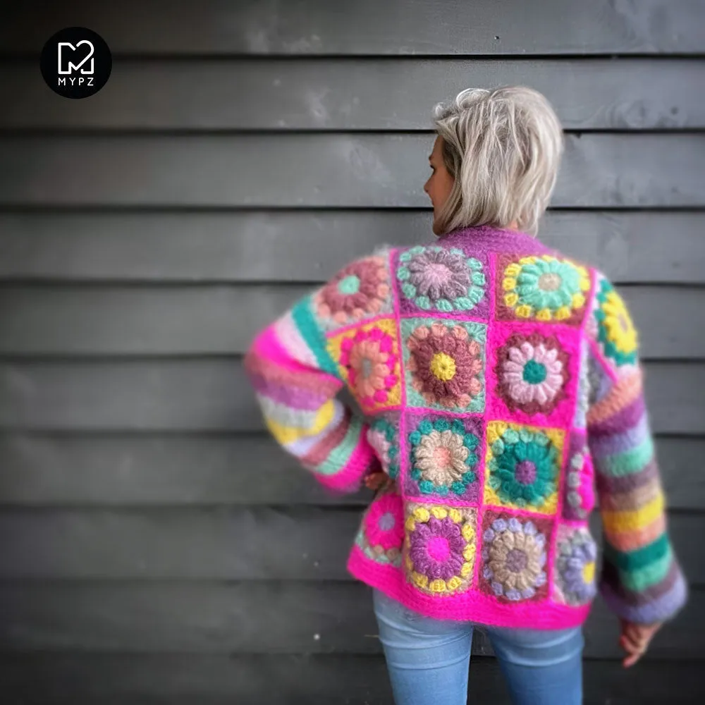 Crochet pattern - MYPZ 3D Granny Cardigan Sunflower (ENG-NL)