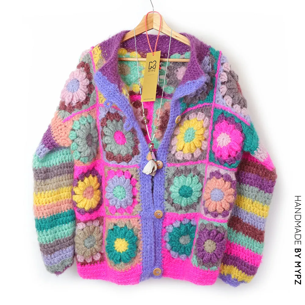 Crochet pattern - MYPZ 3D Granny Cardigan Sunflower (ENG-NL)