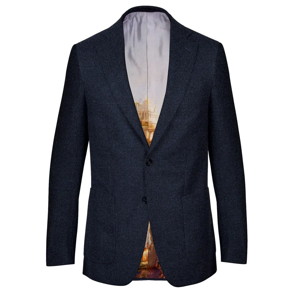 Dark-Blue Textured Jacket