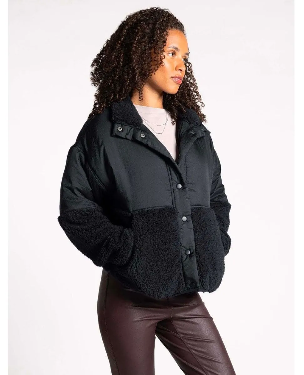 Delia Sherpa Black Jacket