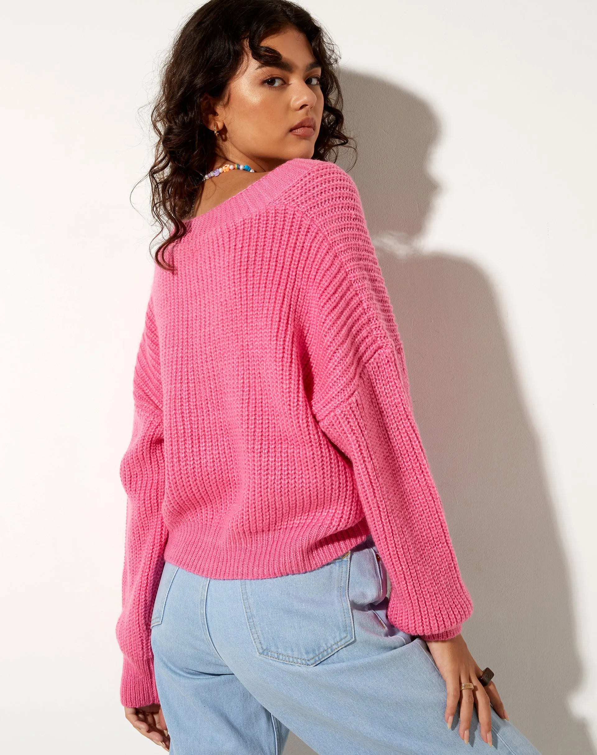 Faya Cardigan in Bubblegum Pink