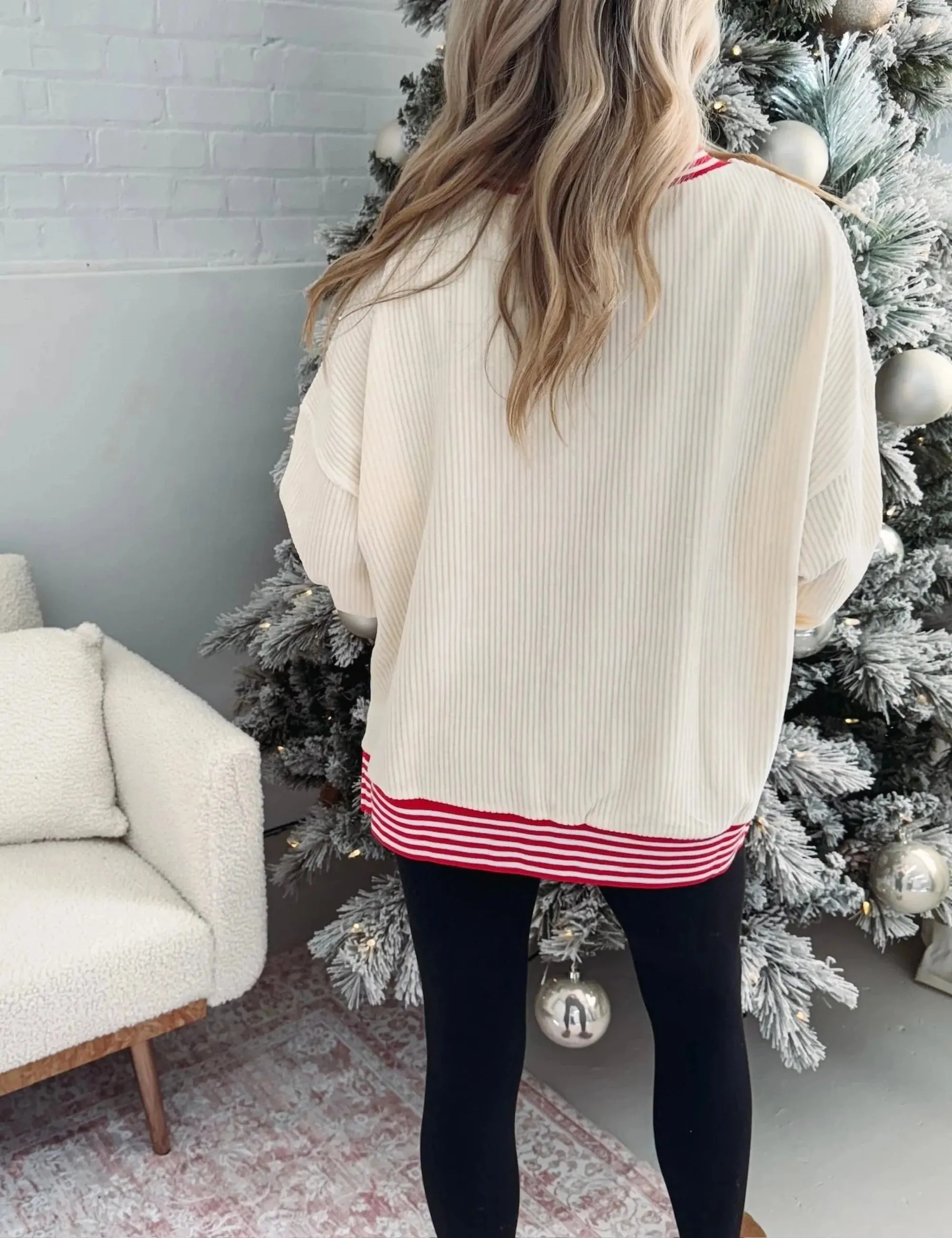 Festive Santa Claus Embroidered Comfy Sweater