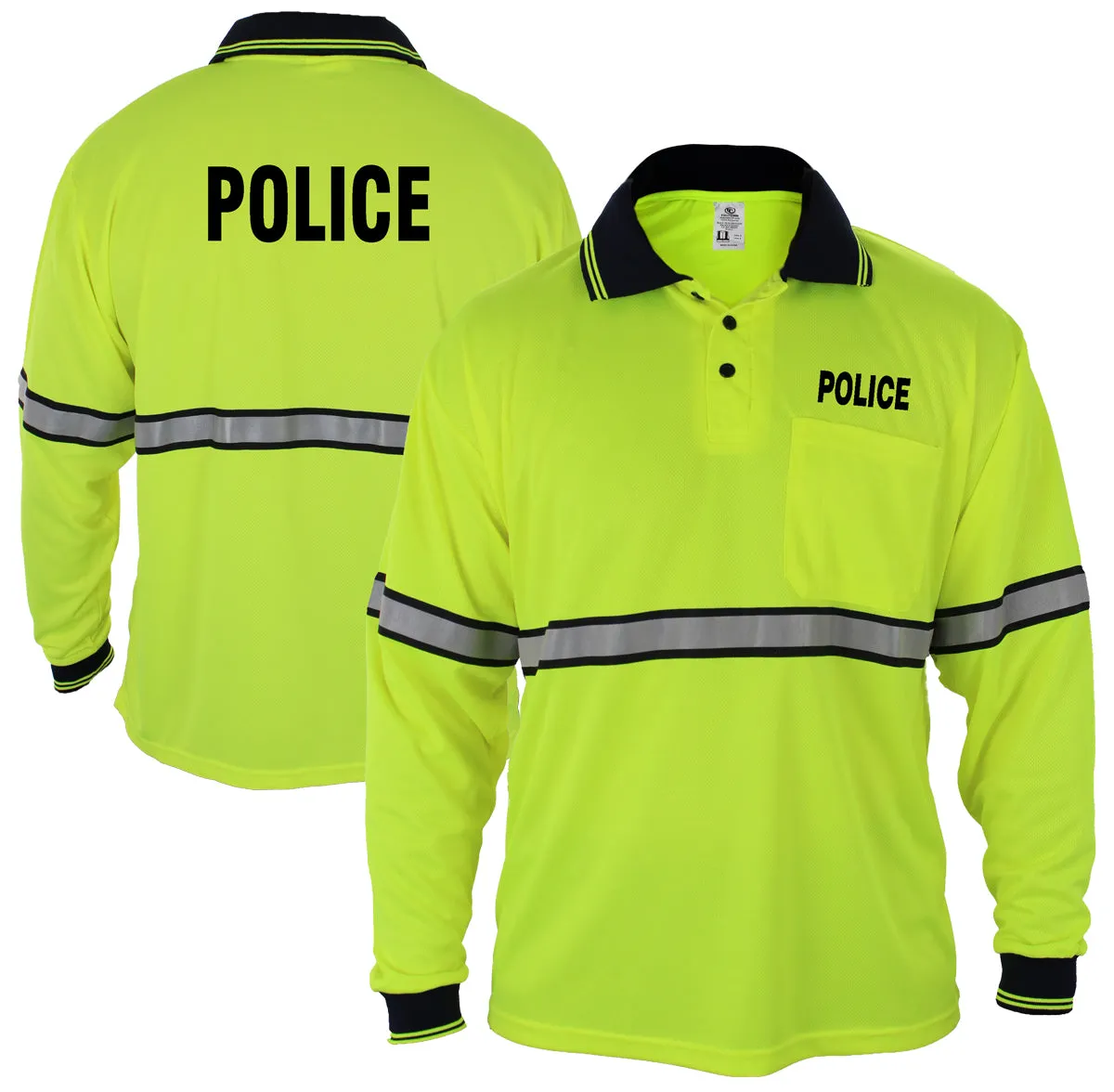 First Class High Visibility Long Sleeve Polo Shirt With Reflective Stripes and ID