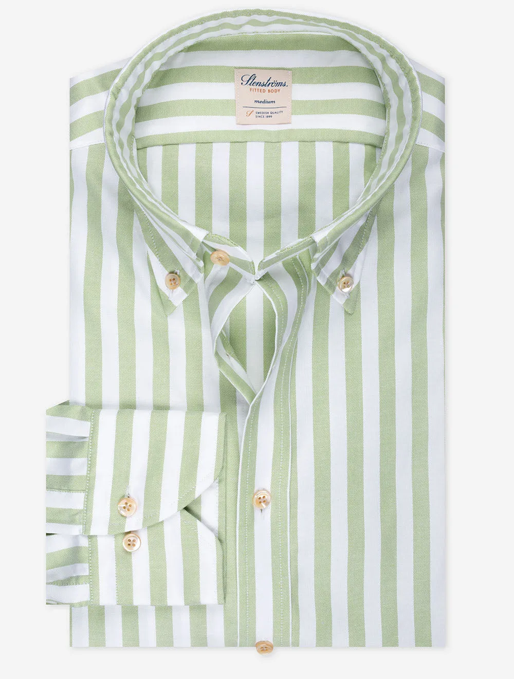 Green Barstripe Fitted Body Shirt