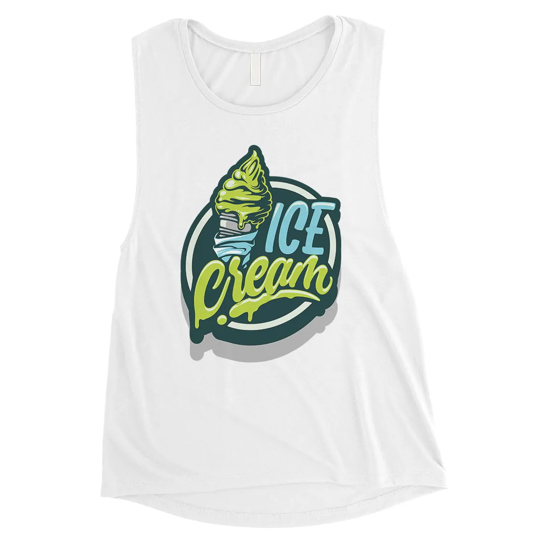 Green Ice Cream Womens Muscle Shirt