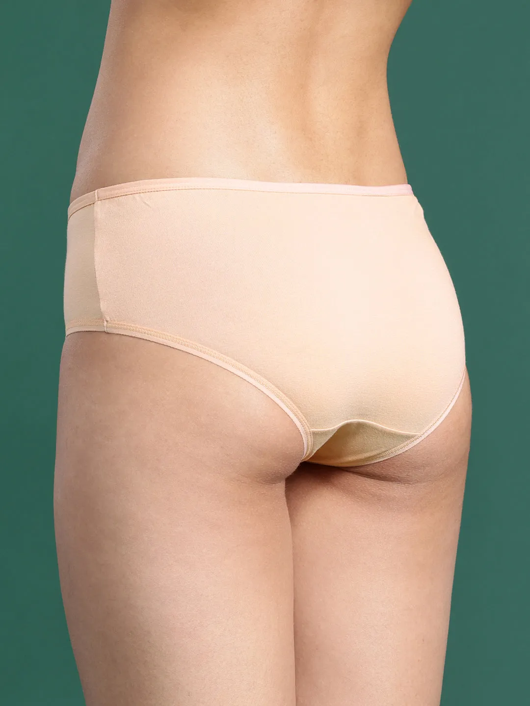 LEADING LADY Women’s Solid Pack of 2 Mid-Rise Hipster Briefs | PN3458-BK-SKN-2 |