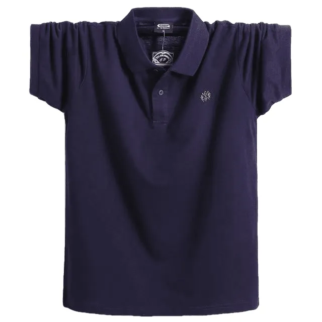 Leisure Solid Color Pure Cotton Business Polo Shirts For Men