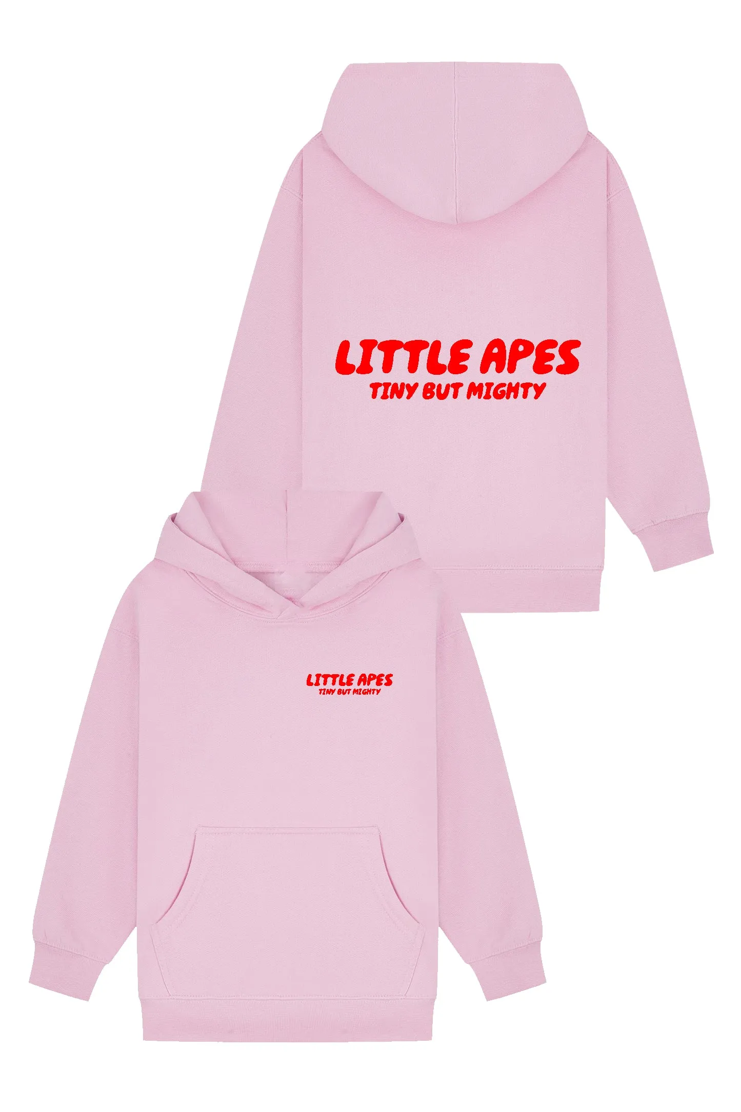 Little Apes Tiny But Mighty Hoodie - Light Pink