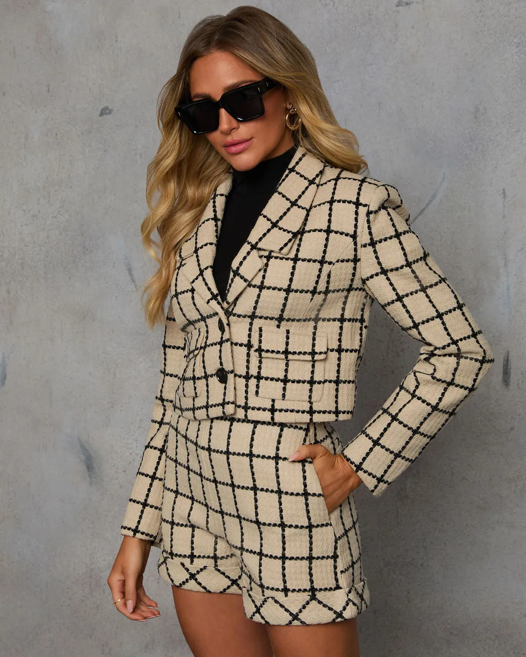 Love Like This Plaid Cropped Blazer