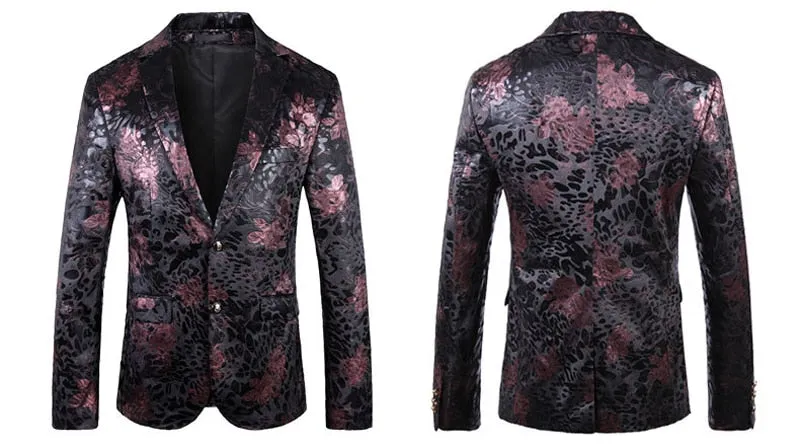 Luxury Floral Jacquard Velvet Blazer