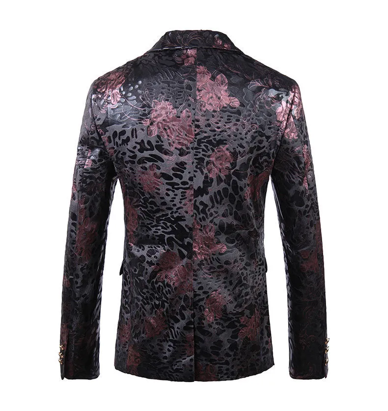 Luxury Floral Jacquard Velvet Blazer