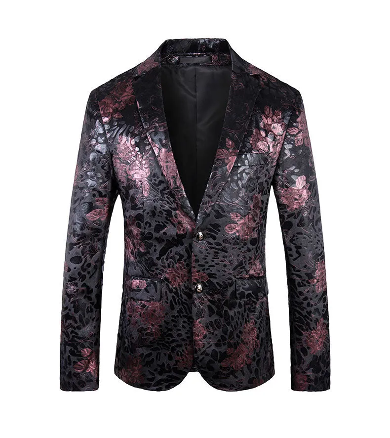 Luxury Floral Jacquard Velvet Blazer