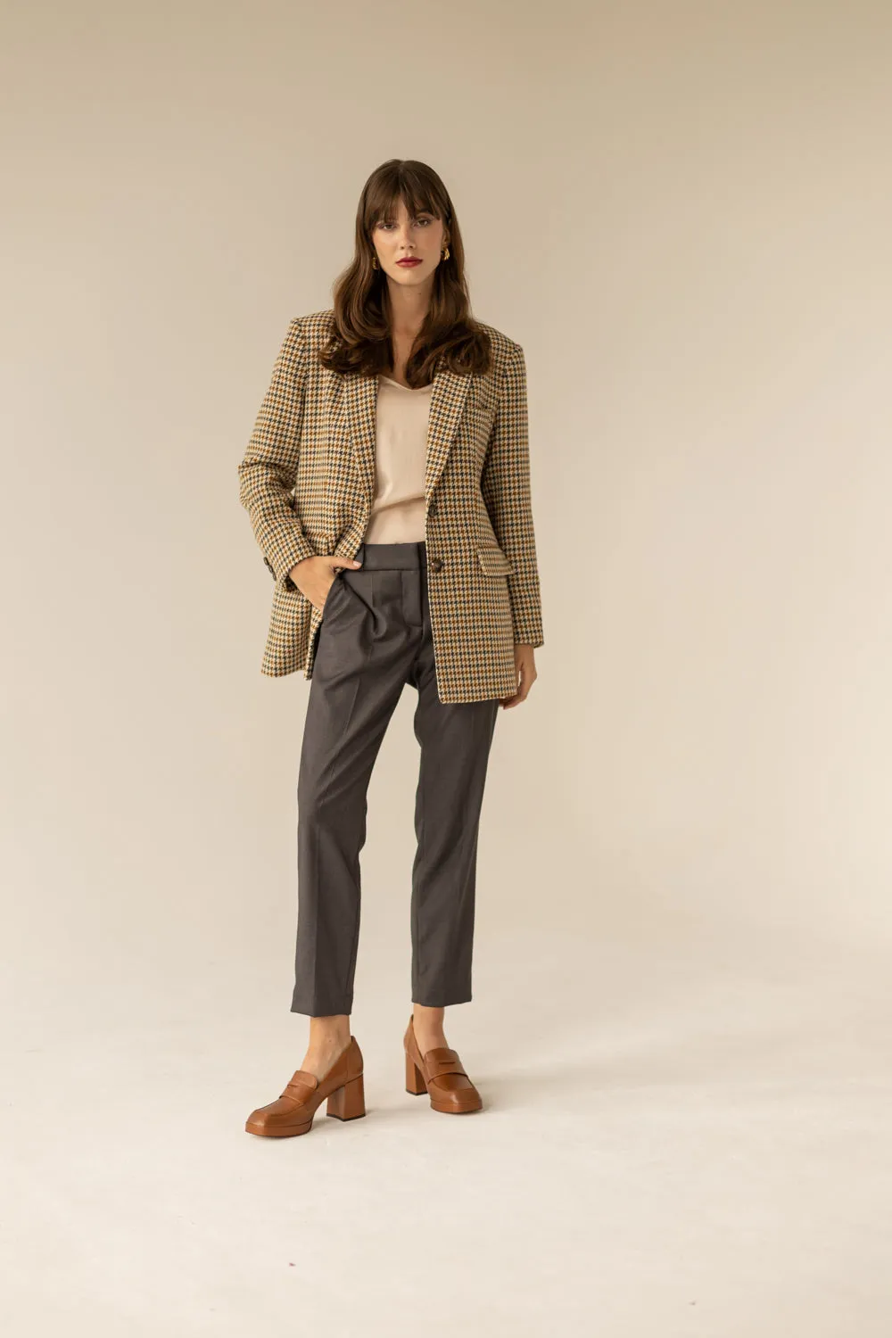 Maddison Blazer Houndstooth Print