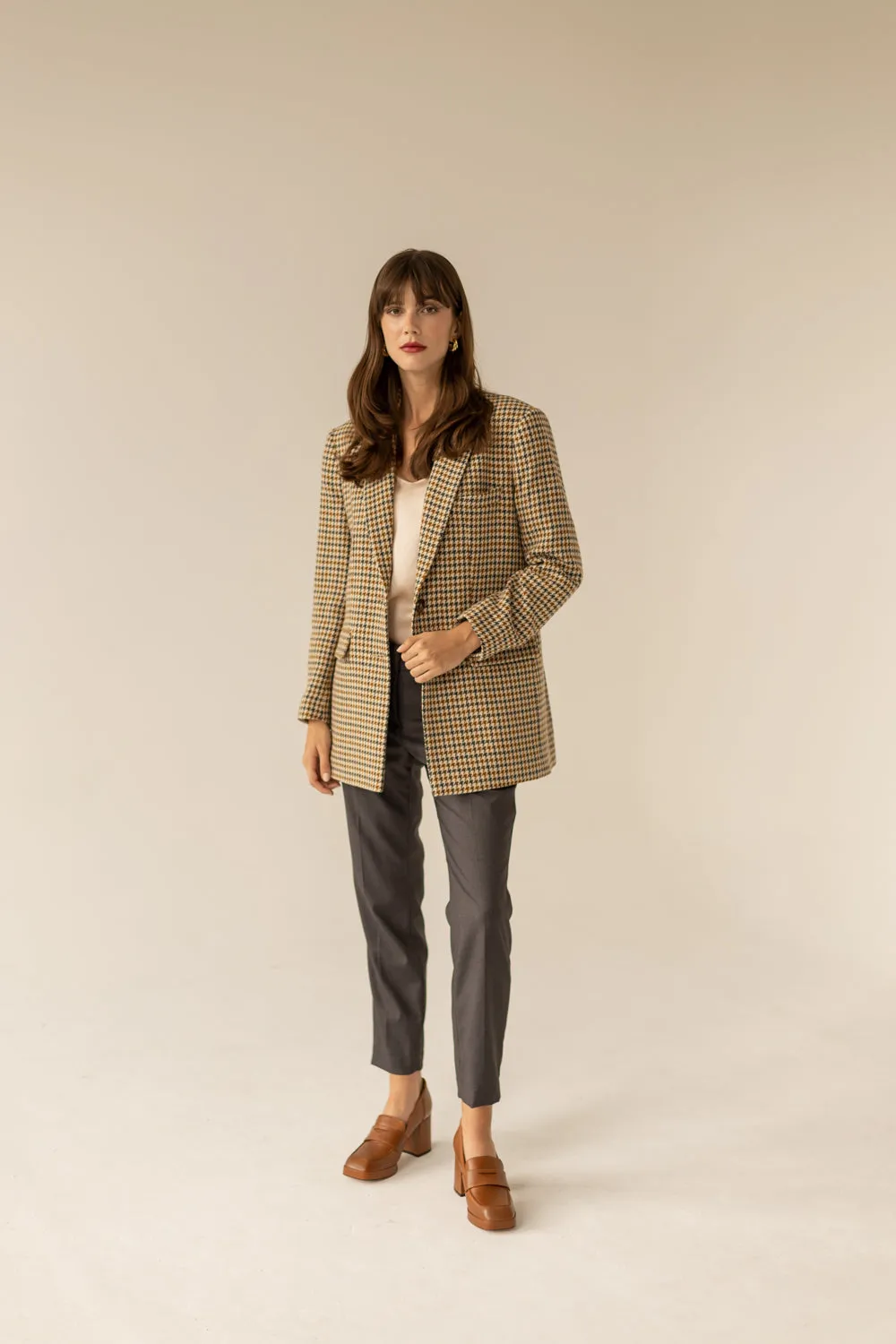 Maddison Blazer Houndstooth Print