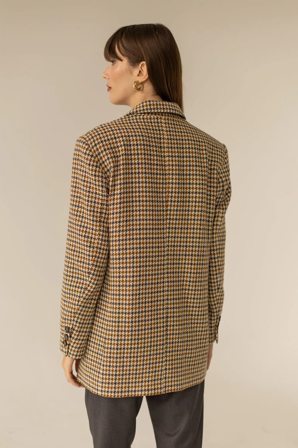 Maddison Blazer Houndstooth Print