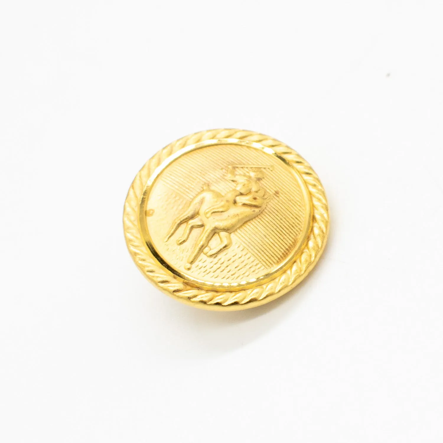 Matt Gold Polo Crest Metal Shank Button