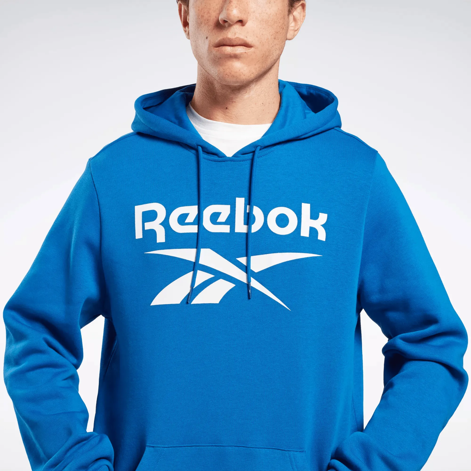 Men's Reebok Identity Fleece Stacked Logo Pullover Hoodie