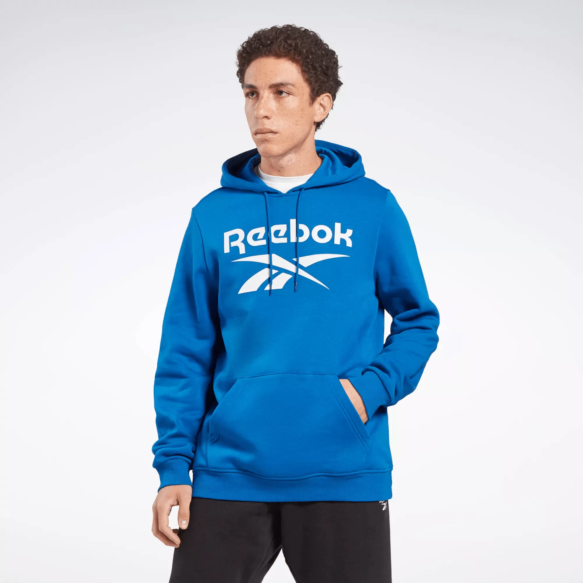 Men's Reebok Identity Fleece Stacked Logo Pullover Hoodie