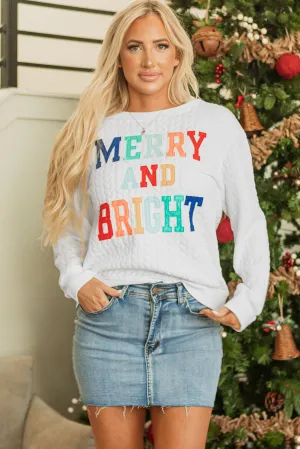 Merry And Bright Knit Pullover Sweatshirt