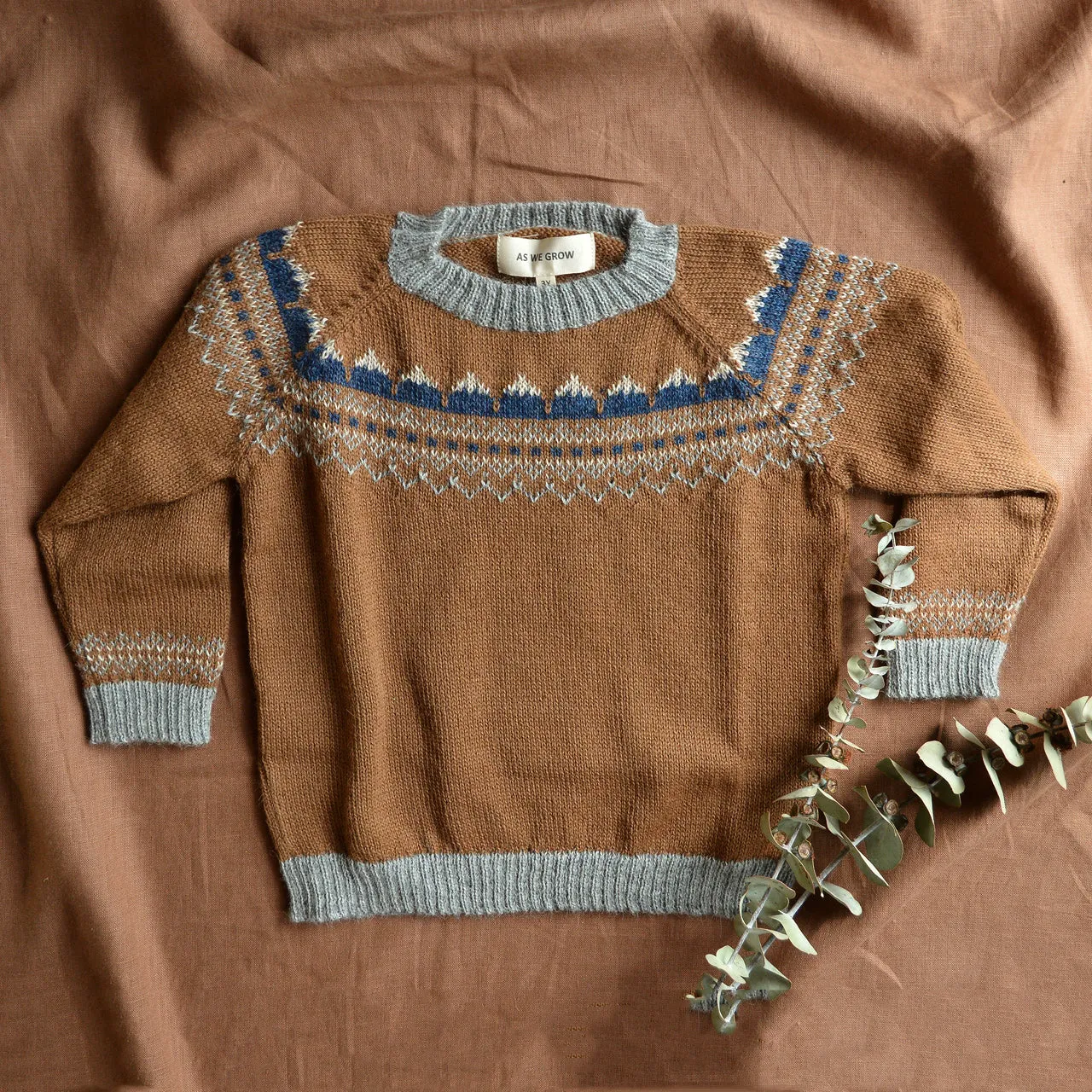 Mountain Sweater - 100% Baby Alpaca - Camel (18m-3y) *Last ones