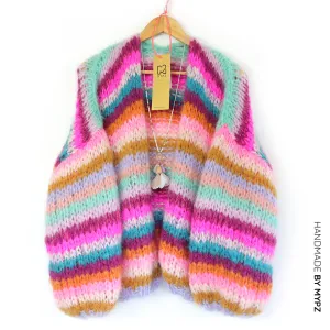 MYPZ Short Chunky Mohair Cardigan Berry Kiss