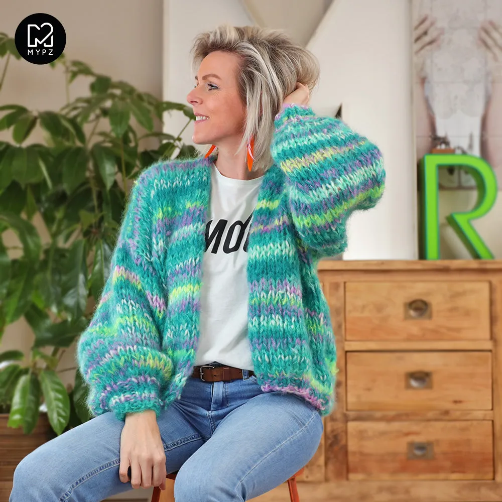 MYPZ Short Chunky Mohair Cardigan Greenlee