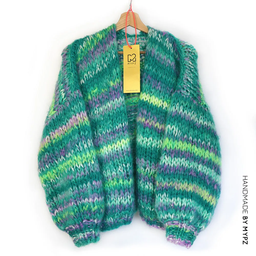 MYPZ Short Chunky Mohair Cardigan Greenlee