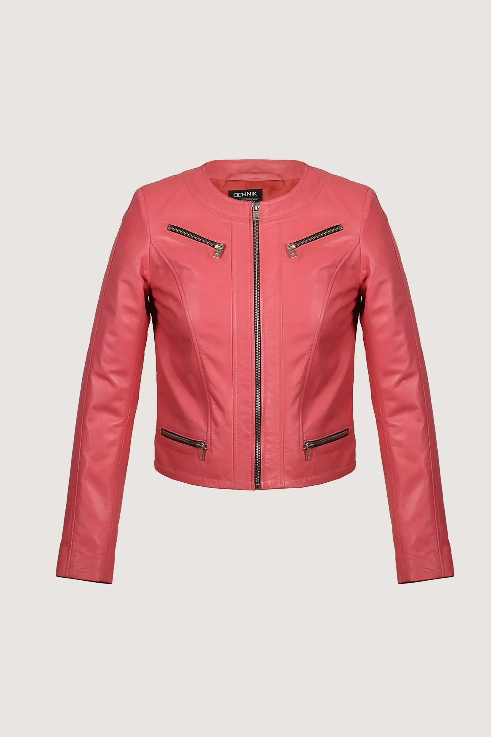 Novado - Women's Classic Fashion Leather Jacket - Red - 1 Piece