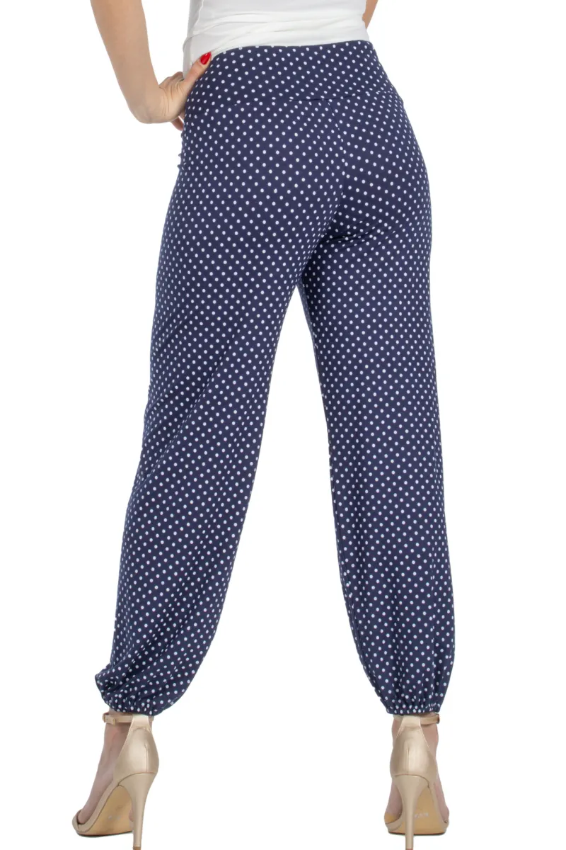 Polka Dot Gathered Harem Style Tango Pants