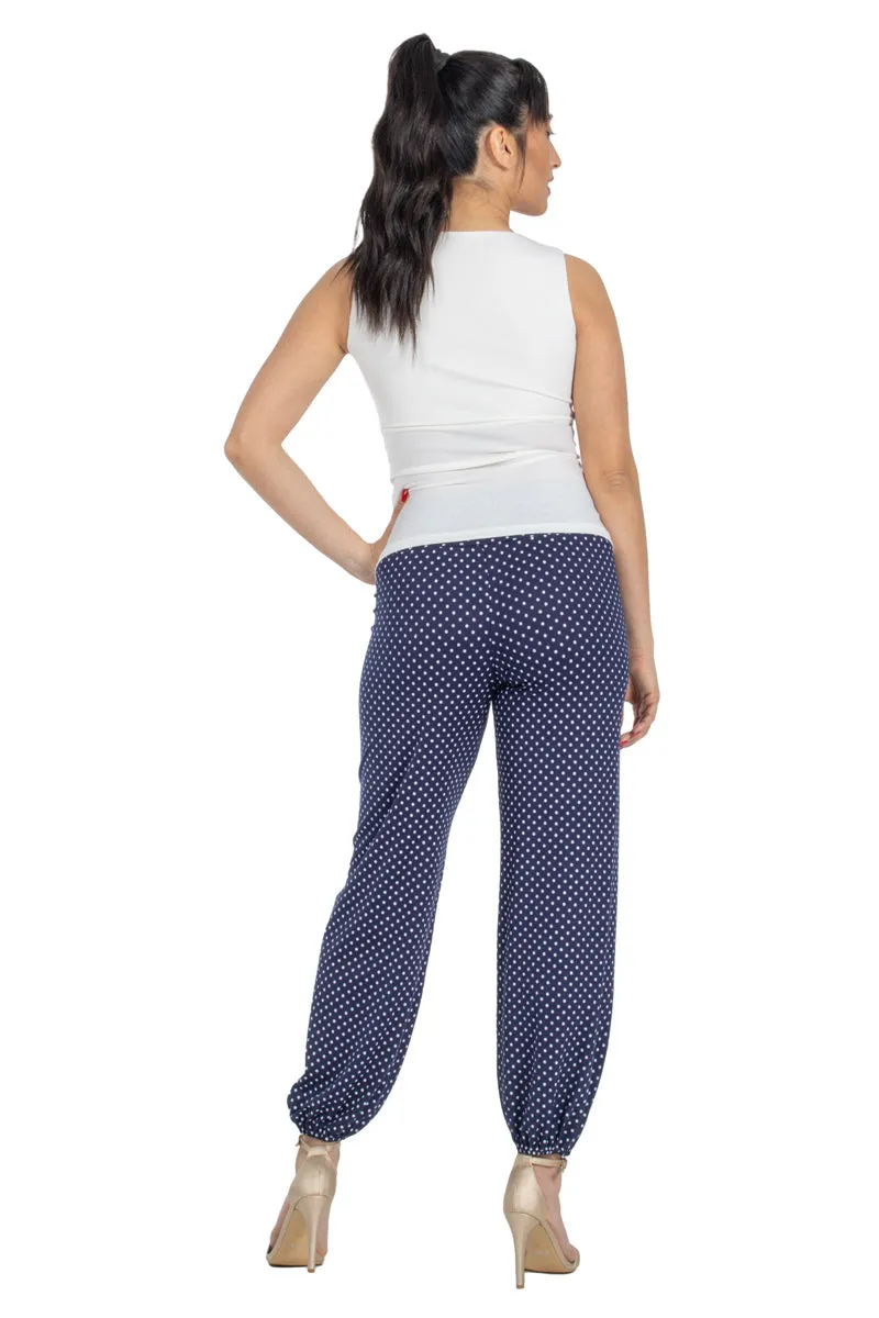 Polka Dot Gathered Harem Style Tango Pants