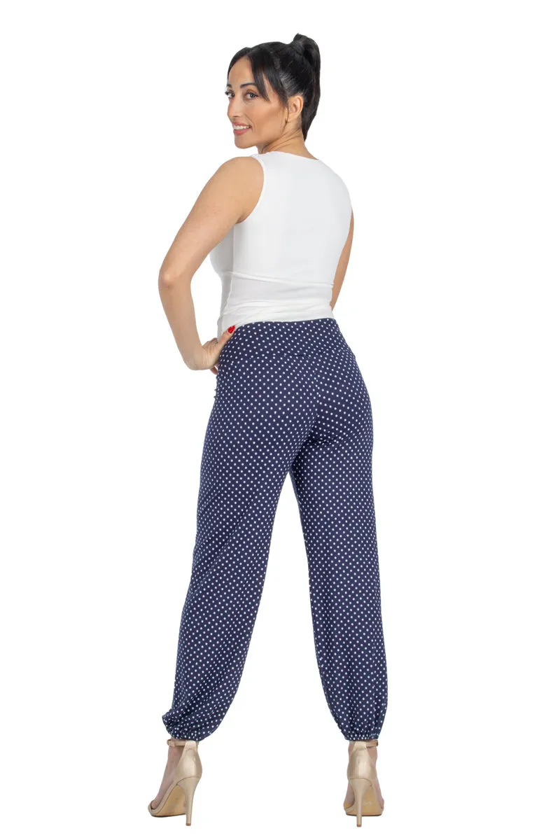 Polka Dot Gathered Harem Style Tango Pants