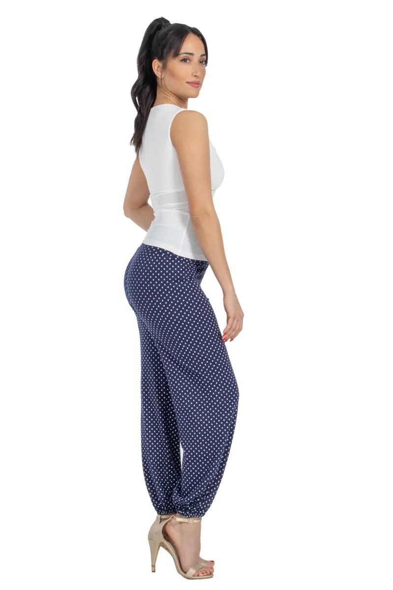 Polka Dot Gathered Harem Style Tango Pants