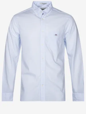 Regular Poplin Banker Shirt Light Blue