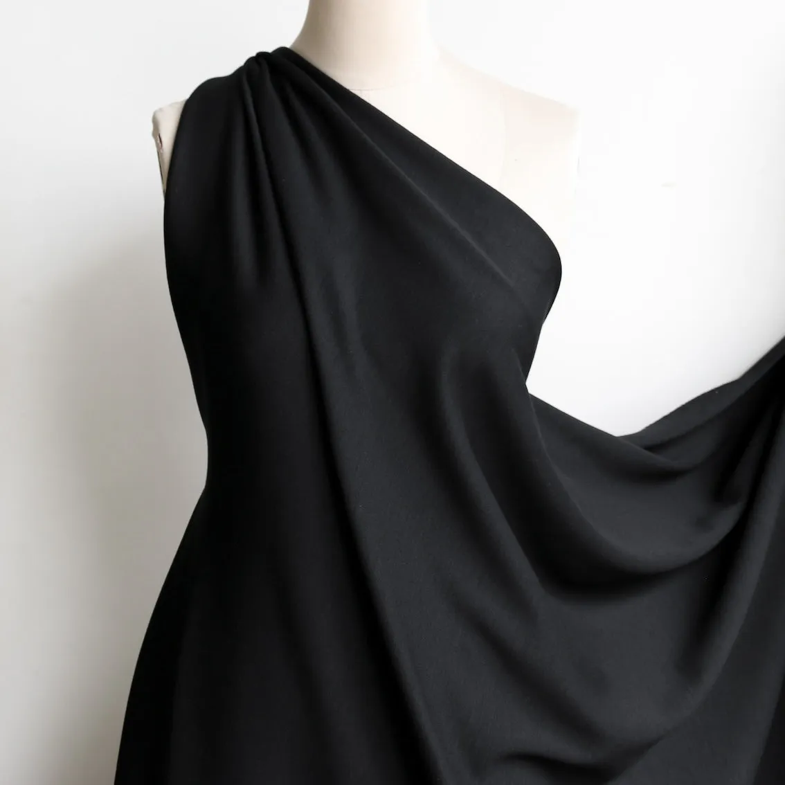 Remnant of Merino Wool Ponti - Black